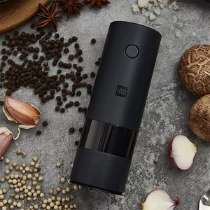 Huohou Electric Automatic Mill Pepper y Salt Grinder LED LED 5 Modos Peper Spice Grain Pulsoner para cocinar