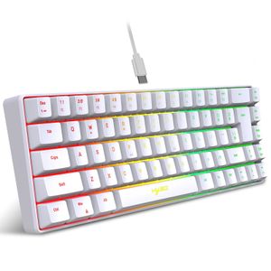 HXSJ V200 Cable K68 RGB Streamer Mini teclado para juegos Teclado de membrana sin conflictos de 19 teclas pero sensación mecánica para juegos/oficina 240304