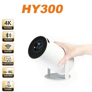 HY300 Projecteur 4K HD Android 11 Dual WiFi 6.0 120 ANSI BT5.0 1080p 1280 * 720p Home Cinema Outdoor Portable Projetors