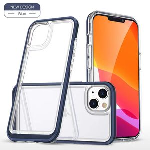 Coque rigide acrylique hybride PC + TPU + ACRYLIQUE coque transparente pour téléphone portable coque rigide transparente pour iphone 13 pro max 12 11 samsung s22 21 note 10 20 a22 z flip3