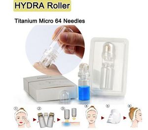 Hydra Roller 64 broches Titanium Microneedle Hydraneedle 0,25 mm / 0,5 mm / 1,0 mm Anti-rides élimination de l'acné dermaroller outils de soins de la peau