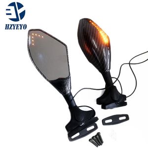 HZYEYO 1 paire de rétroviseurs de moto LED clignotants Arror rétroviseurs intégrés pour Houda CBR 600 F4i 929 954 RR fibre de carbone 2677