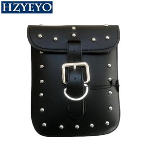 HZYEYO Black Prince's Car Motorcycle Cruiser Side Box Tool Bag Imitation cuir Sacs de selle Tail Bags Cases One Piece D812287o