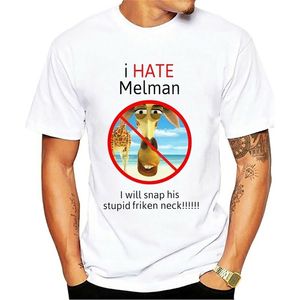 Odio a Melman camiseta 100% algodón puro tamaño grande Melman extrañamente específico extrañamente específico odio a Melman Meme imagen maldita 220516