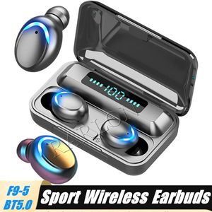 F9-5c TWS sans fil Bluetooth écouteur 5.0 écouteurs tactiles 9D stéréo sport musique étanche LED affichage casque avec batterie externe