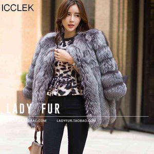 ICCLEK Luxury Fur Grass Coat Women's 2016 New Medium and Long Fur Coat Price T220810