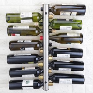 Hieleras y enfriadores OOTDTY Diseño creativo Soportes para vino Acero inoxidable 8 Botellas Rack Bar Soporte montado en la pared 42 5x5cm 230719