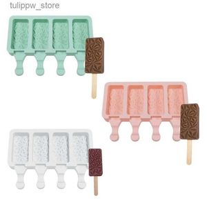 Outils de crème glacée 4 cavités Hill Popsicles moule antiadhésif en Silicone moule à crème glacée fait maison bricolage livraison directe L240319