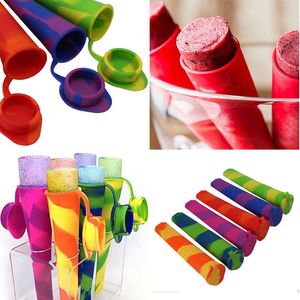 Outils de crème glacée 6pcs / set Pole Mold Lolly Baking Frozen Mold DIY Bar Silicone Push Up Popsicle 230520