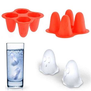 Outils de crème glacée Ghost Ice Tray Cube Moule Décoration de verre à vin Moule à glaçons Moule à crème glacée drôle Moule à crème glacée en silicone Pudding au chocolat Make Bar Supplies Z0308