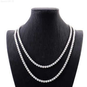 Ice Out Vvs Moissanite Tennis Chain 2mm-5mm Lab Grown Diamond Tennis Collier 925 Sterling Silver Necklace Vente en gros en stock