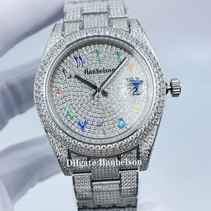Ice out – montre-bracelet pour hommes, chiffres arabes, diamant complet, verre saphir, mouvement automatique, couronne à vis