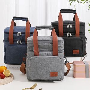 Ice PacksIsothermic Bags Double Layer Thermal Lunch Bag Large Capacity Picnic Bento Box Meal Pouch Food Insulated Cooler Delivery Bags for Women Men Kids 230828