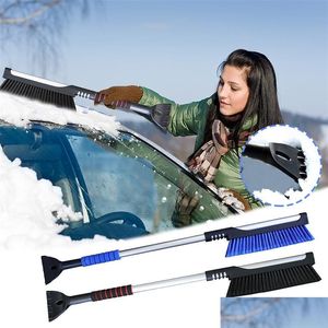 Cepillo de nieve para el automóvil de hielo Rabraz de vidrio del parabrisas con 2 en 1 herramienta de limpiador extensible Lavado de escoba 313C Drop entrega Automóviles DHNG4