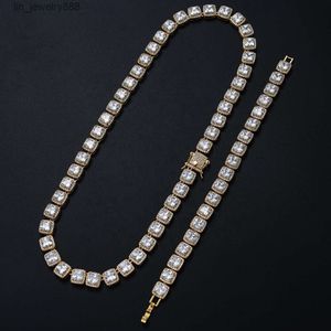 Glace en gros 10mm carré cristal sucre zircon personnalisé longue distance moissanite mode bijoux tennis bracelets pour femme luxe