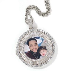 Iced out personnalisé image pendentif colliers hommes femmes hip hop luxe designer diamant personnaliser photo pendentifs couple famille bijoux amour cadeau