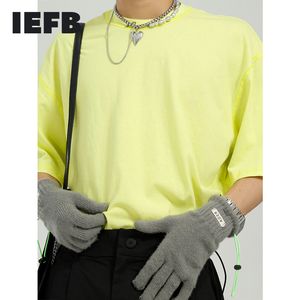 IEFB T-shirts camisetas de verano Tendencia coreana Simple Osol Pool Sold Solid Color Camiseta de manga corta Tops Cusual con cadena 9Y7354 210524