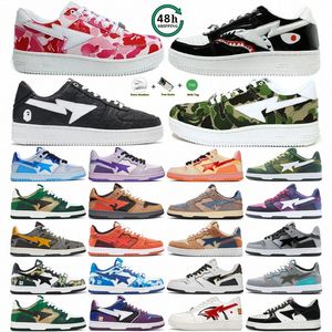 Sneakers Trainers Chaussures stask8 Designer Sta Sk8 Low Men Women Patent 20th Leather ABC Camo Camouflage noir blanc rose rose vert bleu Skate5TTK #