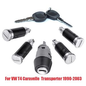 Ensemble de barillet de serrure de porte avec interrupteur d'allumage, avec 2 clés, pour VW Caravelle T4 1990 – 2003, transporteur, portes de grange Double 201013209T