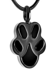 IJD9292 My Pet Cat Dog Dog Black Paw Primp Imprimer Jewelry for Ashes Collier Urn portable Pendeur commémoratif pour femmes Men225646687