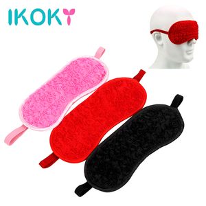 IKOKY Fetish Rose Eye Mask Bound Slave Flirt Sexy Party Blinder Flirtious Blindfold Adult Games Erotic Sex Toys pour femmes S924