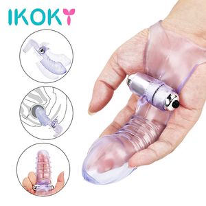 IKOKY Finger Sleeve Vibrator G Spot Massage Clit Stimulate Female Masturbator sexy Toys For Women Shop Adult Products