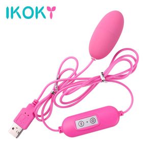 IKOKY Multispeed 12 Fréquence Vibrating Egg USB Vibromasseur Stimulateur de Clitoris Sex Toys pour Femme Femelle Point G Masseur q170718