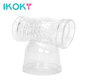 IKOKY Ultimate Pleasure Juguete masturbador masculino Boquillas vibratorias de masajeador Estimulador de pene Accesorio de varita mágica Hitachi q1707183650981