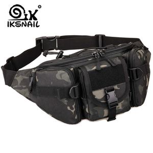 IKSNAIL New Hip Packs Outdoor Pack Sac étanche Sac de taille tactique Molle System Pouch Ceinture Sac Sacs de sport Équipement militaire Q0721