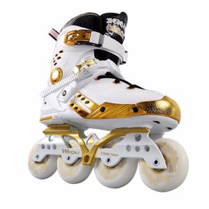 Patins à roues alignées éclairants roues en polyuréthane roues LED à éclairage complet patins à roulettes universels hommes et femmes pour patinoire chaude