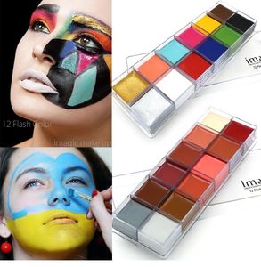 IMAGIC 12 colores Flash tatuaje cara cuerpo pintura al óleo arte Halloween fiesta disfraces belleza maquillaje herramientas