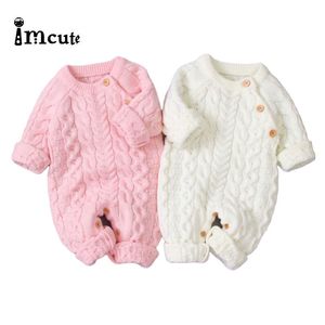 Imcute Newborn baby boy rompers Toddler Jumpsuit Girls Candy Color Knitted Baby Clothes Infant Children Boy Outfit Spring 201029