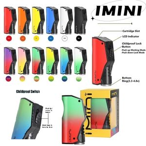 Batterie Imini Mod 500mAh avec interrupteur de sécurité pour enfants Batterie à tension réglable en bas pour 510 stylos Vape Cartouche de batterie Version en métal et plastique Fourniture du fabricant