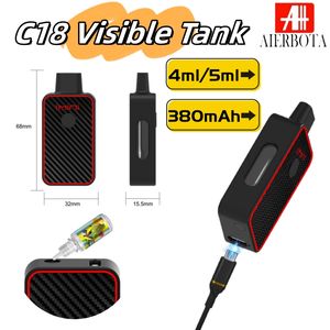 Imini Style Cigarrillo electrónico desechable D8 Vaporizador de aceite Aceite espeso vacío 4ML 5ML Vape Pen con batería recargable 380mAh Elemento calefactor de cerámica de precalentamiento negro