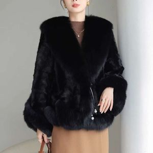 Haining – manteau de luxe Noble en fourrure de renard et de vison pour femme, vêtement d'imitation, tendance, nouvelle collection hiver 2023, 3919
