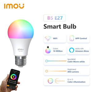 IMOU B5 bombilla LED inteligente E26 E27 luz RGB lámpara cálida funciona con Alexa Google Home Assistant Control de voz función de tiempo 231226