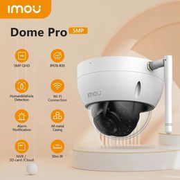 IMOU Dome Pro 5MP Wifi exterior IP67 detección de vehículos humanos carcasa totalmente metálica vigilancia de seguridad para el hogar cámara IP inalámbrica 240126