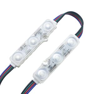 Puce d'importation RGB SMD 5050 3 LED Lentille d'injection à ultrasons LED Module 12V Étanche IP68 LED Chaîne Fita Rope Tape