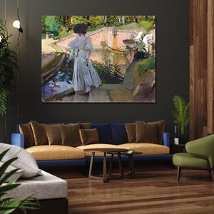 Art de la figure impressionniste sur toile Joaquin Sorolla Y Bastida peinture de regarder le poisson peint à la main oeuvre à l'huile de haute qualité