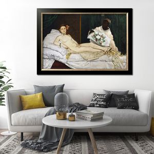 Impressionist Nude Woman Canvas Art Olympia Edouard Manet Paintings Handmade Figurative Artwork High Quality Home Decor