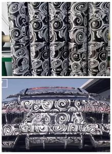 Vinyle de camouflage blanc noir impressionnant pour emballage de voiture avec bulle d'air Autocollants d'emballage de voiture de camouflage imprimés / peints gratuits 1.52x10m / 20m / 30m Roll