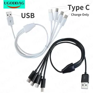 Câble de Charge multiple en 1, 50cm, type-c, cordon de Charge Multiple, connecteur USB C pour téléphones portables et tablettes