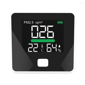 In 1 Air Quality Monitor Dust PM2.5 Temperature Humidity Detector Support Low Battery Warning For Home Office Car
