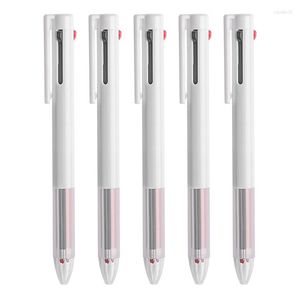 En 1 bolígrafo neutral de prensa de tres colores cabeza de 0,5mm negro rojo azul bolígrafos de notas integrados para escribir suministros de oficina