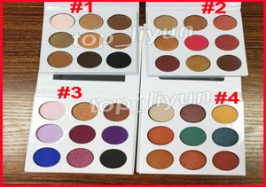 En stock 9 colores Cosméticos de sombra de ojos 4 estilos Paleta de sombras de ojos en polvo prensado Bronce Borgoña Púrpura azul miel Maquillaje Fa3080633