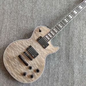 En stock, una nueva cuerda de rosa de rosawood String transparente Grey LP Electric Guitar