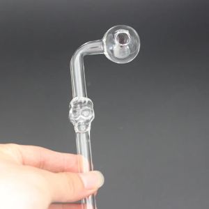 En stock Clear Skull Verre tuyaux fumeurs à eau transparente en verre transparent brûleur de verre tube de fume