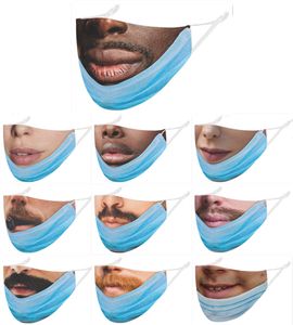Masque facial drôle 2021 Masques anti-poussière anti-brouillard Prank Masque facial en coton imprimé Usine en gros en stock
