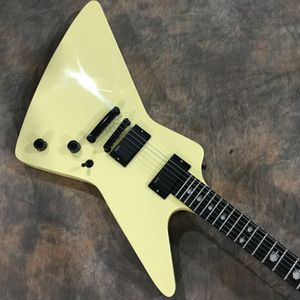 En stock métallique James Hetfield Signature crème blanche ex-guitare électrique Rosewoodboard Eet Fuk Inclay China Emg Pickups Black