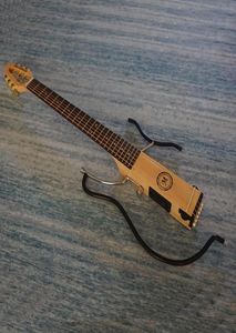 En stock mini viajes guitarra eléctrica guitarra muda guitarra de guitarra alta comodidad productos de patente de guitarra genuino integral4917895